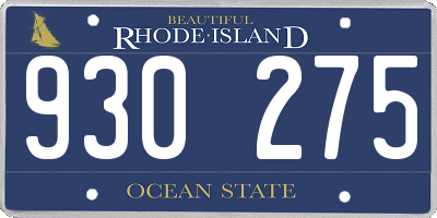 RI license plate 930275