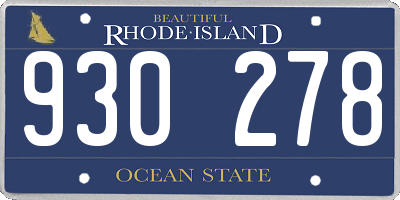 RI license plate 930278