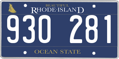 RI license plate 930281