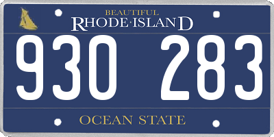 RI license plate 930283