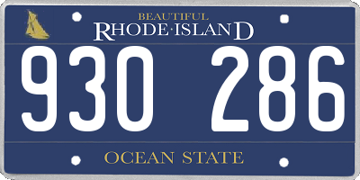 RI license plate 930286