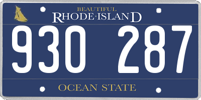 RI license plate 930287