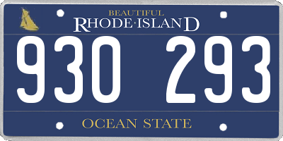 RI license plate 930293