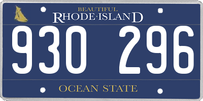 RI license plate 930296