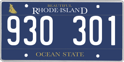 RI license plate 930301