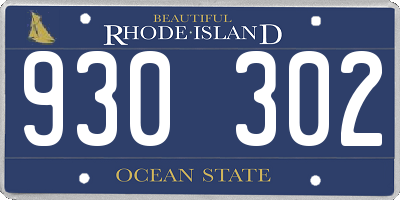 RI license plate 930302