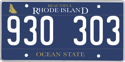 RI license plate 930303