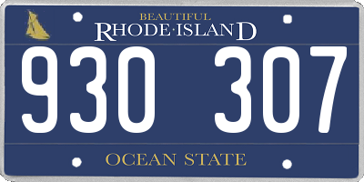 RI license plate 930307