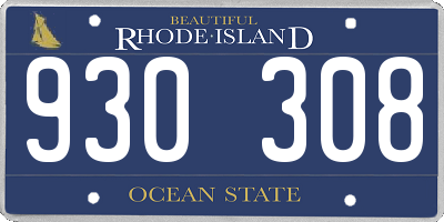 RI license plate 930308
