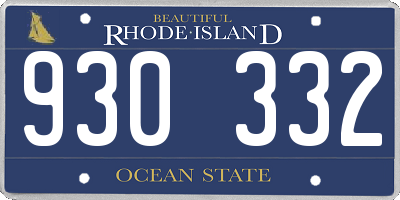 RI license plate 930332