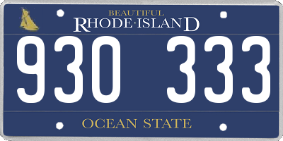 RI license plate 930333