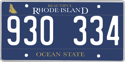 RI license plate 930334