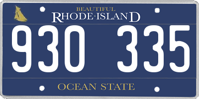 RI license plate 930335