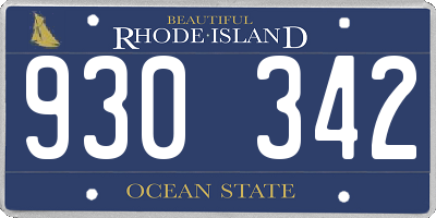 RI license plate 930342