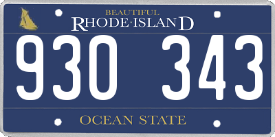 RI license plate 930343