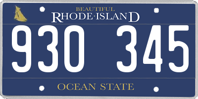 RI license plate 930345