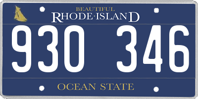 RI license plate 930346