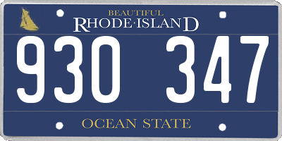 RI license plate 930347
