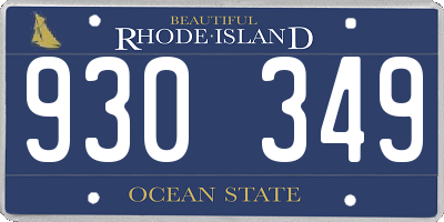 RI license plate 930349