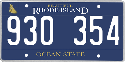 RI license plate 930354