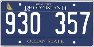 RI license plate 930357
