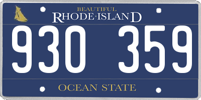 RI license plate 930359
