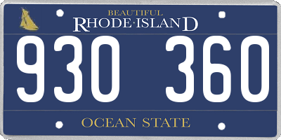 RI license plate 930360