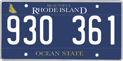 RI license plate 930361