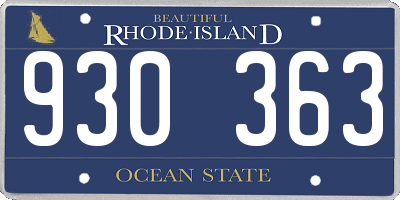 RI license plate 930363