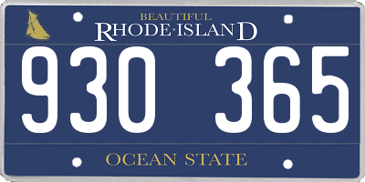 RI license plate 930365