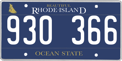 RI license plate 930366