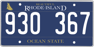 RI license plate 930367
