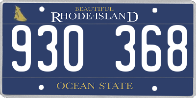 RI license plate 930368