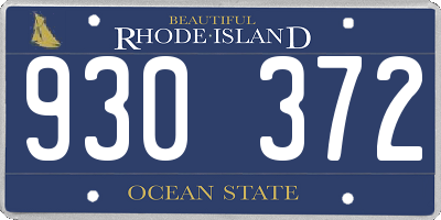 RI license plate 930372