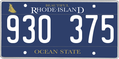 RI license plate 930375