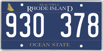 RI license plate 930378