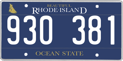 RI license plate 930381
