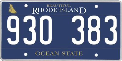 RI license plate 930383