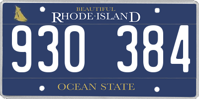 RI license plate 930384