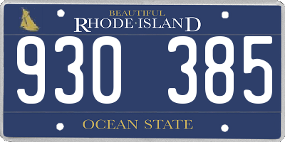RI license plate 930385