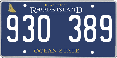 RI license plate 930389