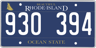 RI license plate 930394