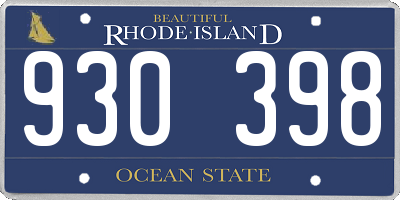 RI license plate 930398