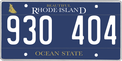 RI license plate 930404