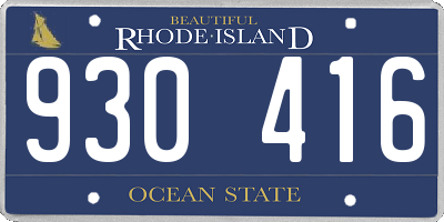 RI license plate 930416