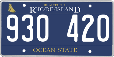 RI license plate 930420