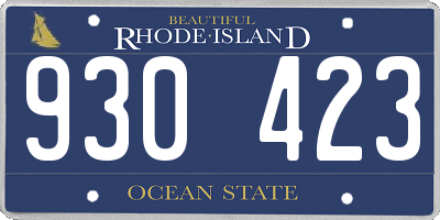 RI license plate 930423
