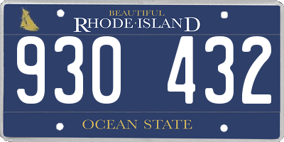 RI license plate 930432
