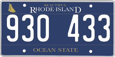 RI license plate 930433