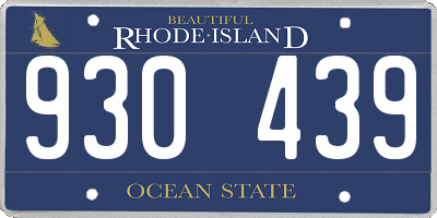RI license plate 930439